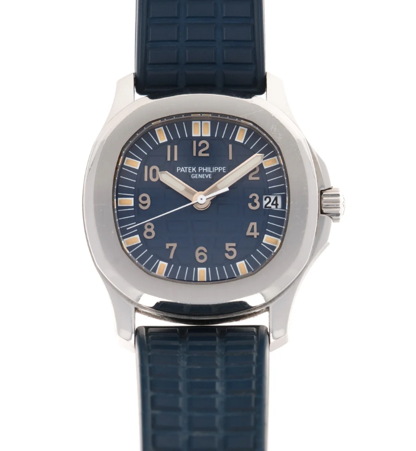 5066A - Mid Size Aquanaut in Steel on Blue Rubber Strap with Blue Arabic Dial