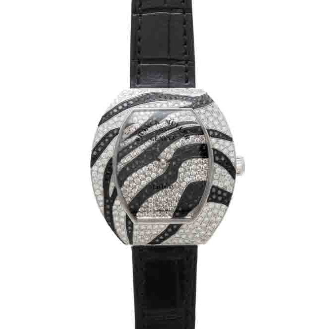 Infinity Color Dreams 35mm in White Gold with Diamond Bezel on Black Crocodile Leather Strap with Pave Diamond Dial