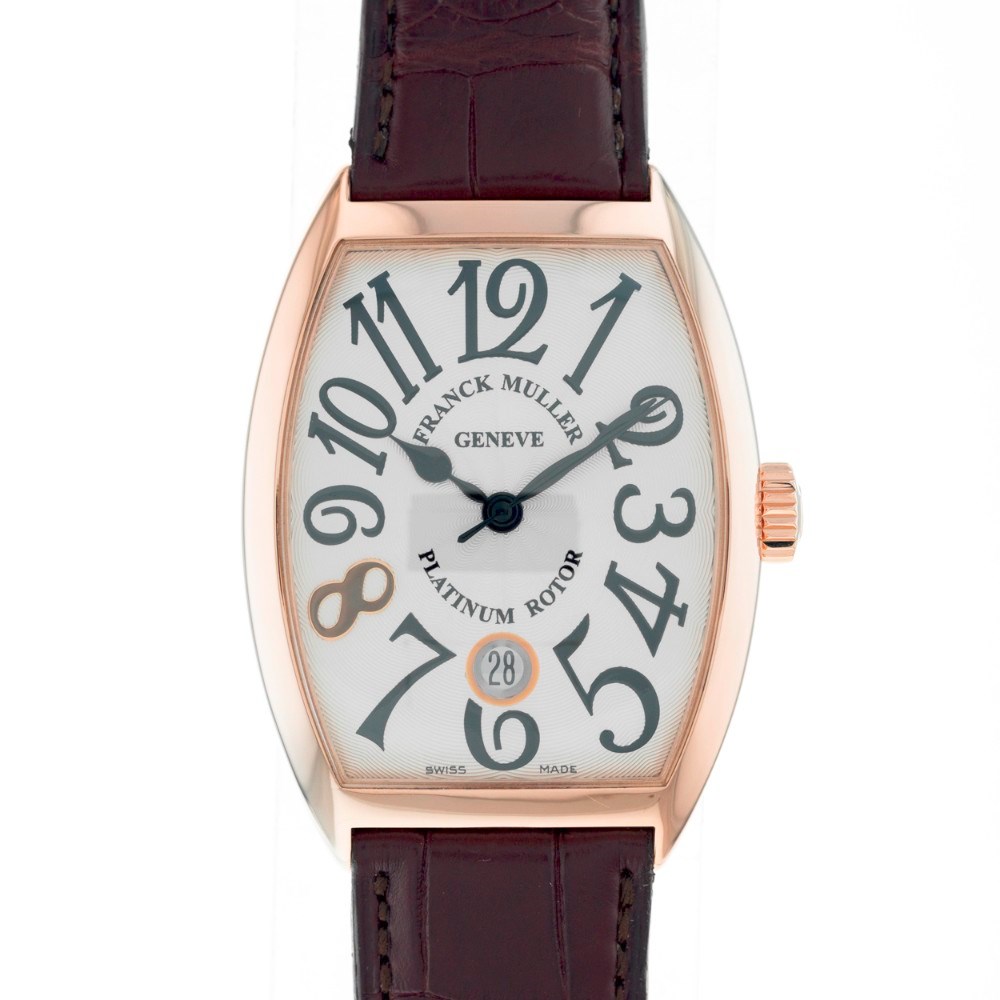 Cintree Curvex Diamond 8 Le in Rose Gold on Brown Crocodile Leather Strap with Silver Dial