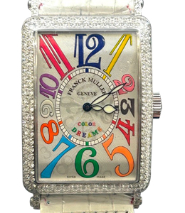 Long Island Color Dreams 32mm in White Gold with Diamond Bezel on White Alligator Leather Strap with Silver Dial