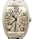 Cintree Curvex Coeur in White Gold with Diamond Bezel on Black Crocodile Leather Strap with Silver Dial