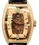 Master Banker Havana in Rose Gold with Diamond Bezel on Black Crocodile Leather Strap with Silver Dial