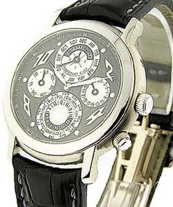 Metropolis Jules Audemars in White Gold on Black Leather Strap with Black Dial