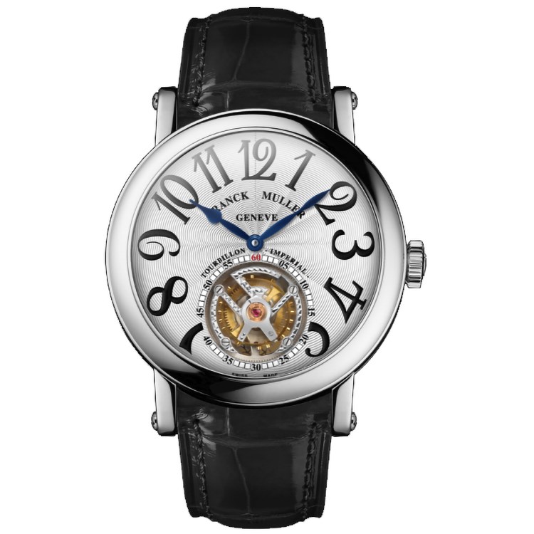 Imperial Tourbillon 44mm in Steel on Black Crocodile Leather Strap with Silver Dial