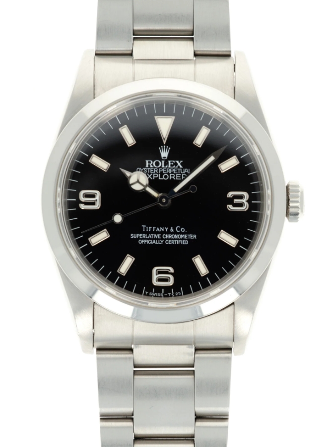 Explorer I Tiffany & Co 36mm in Steel on Oyster Bracelet with Black Dial