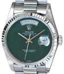 DayDate President 36mm in White Gold with Fluted Bezel on President Bracelet with Bloodstone Dial