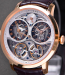 Arnold & Son DBG Skeleton in Rose Gold - Limited Edition to 30 pieces on Brown Alligator Leather Strap with Skeleton Dial