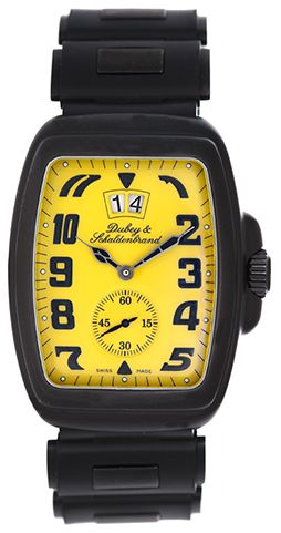 Aquadyn Buddy one with Yellow Dial  Black Ceramic on Black Rubber Strap -Limited Edition 