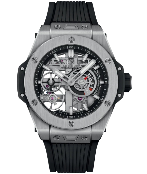 Big Bang Meca-10 42mm Manual in TItanium On Black Rubber Strap with Skeleton Dial