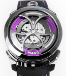 M.A.D.1S 42mm Purple Tribe in Steel  on Black Rubber & Fabric Strap with Openwork Dial