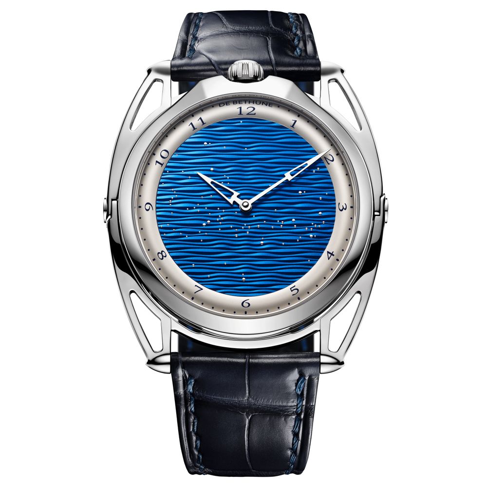 DB28 XS Starry Seas 39mm in Titanium on Blue Fabric Strap with Guilloche Blue Dial