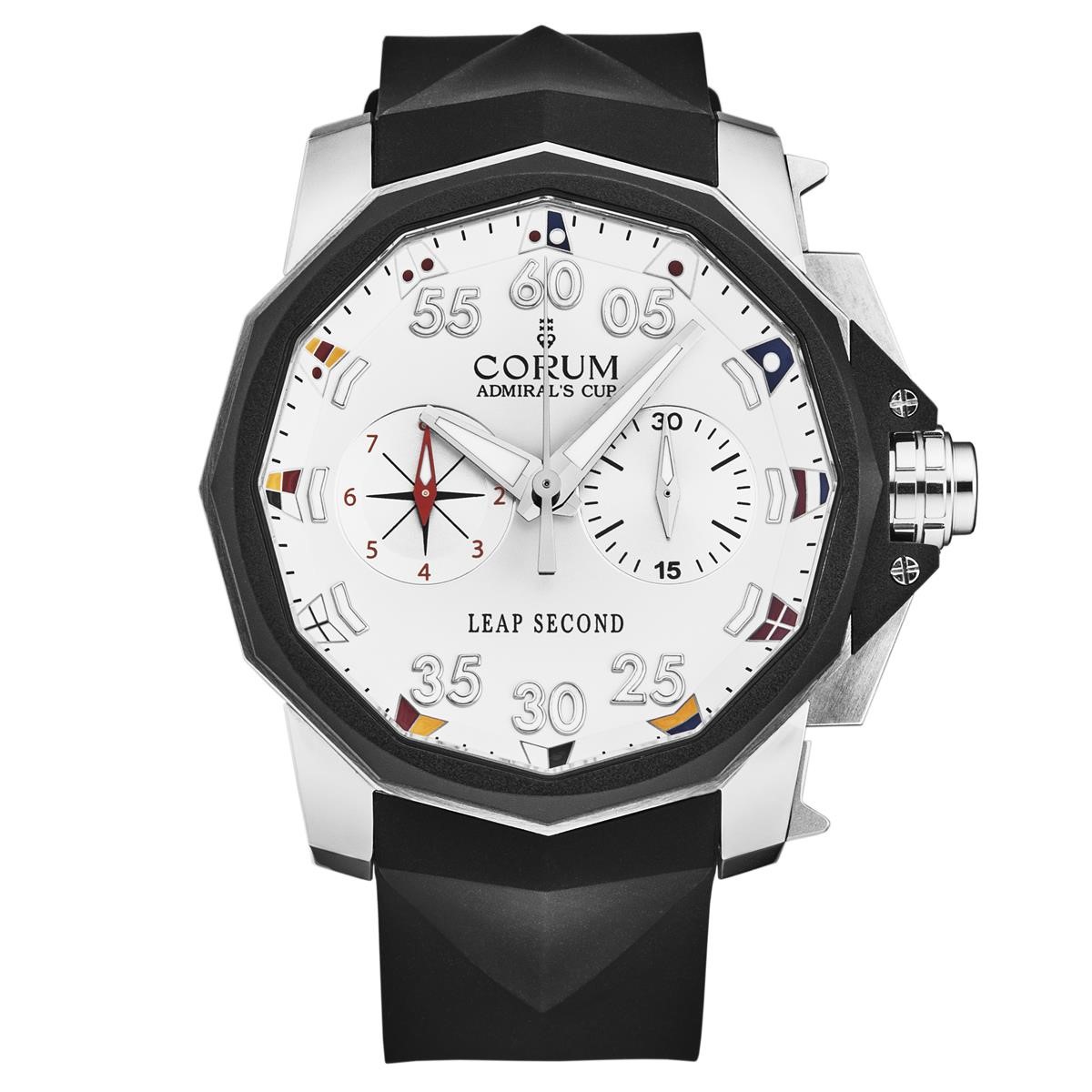 Admiral's Cup in Titanium on Black Rubber Strap with White Dial
