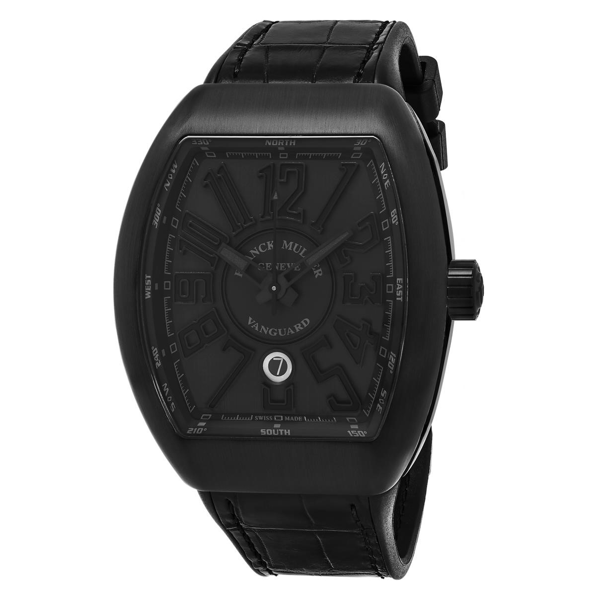 Vanguard Automatic 45mm in PVD Titanium on Black Leather Strap with Black Dial