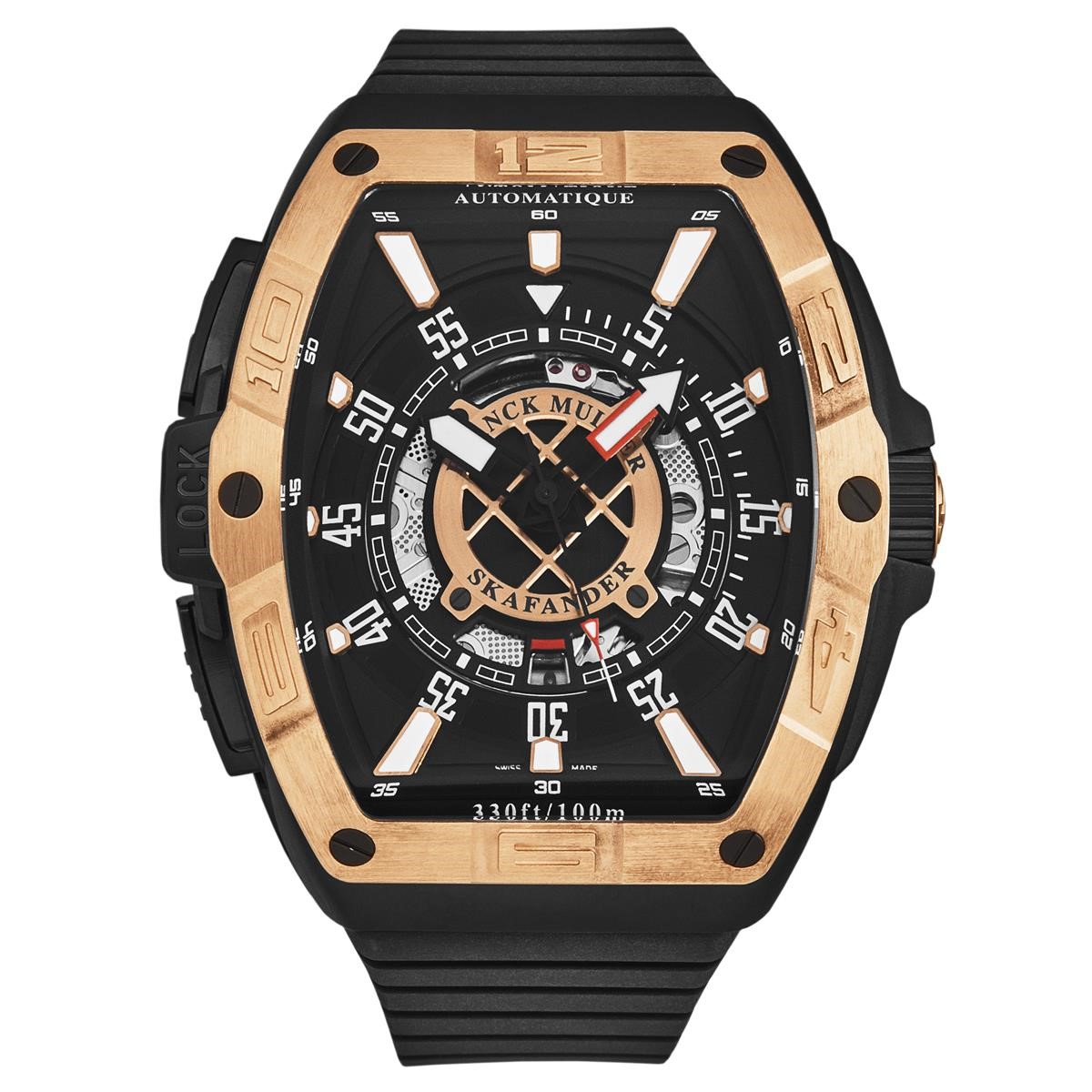 Skafander 46mm in Black Titanium on Black Rubber Strap with Black Dial