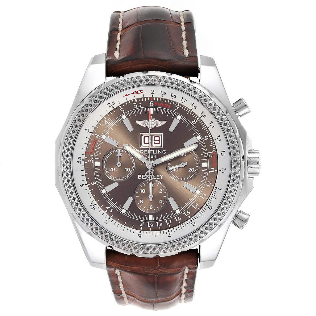 Bentley 6.75 in Steel on Strap with Bronze Dial