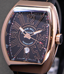 Vanguard 45mm in Rose Gold with Black PVD Steel Buckle on Black Strap with Black Dial