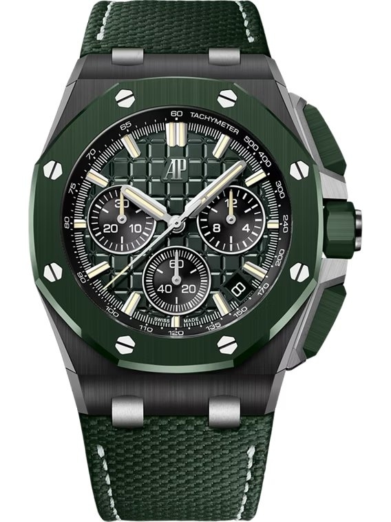 Royal Oak Offshore Chronograph 43mm in Green Ceramic & Titanium on Green Strap with Green Dial