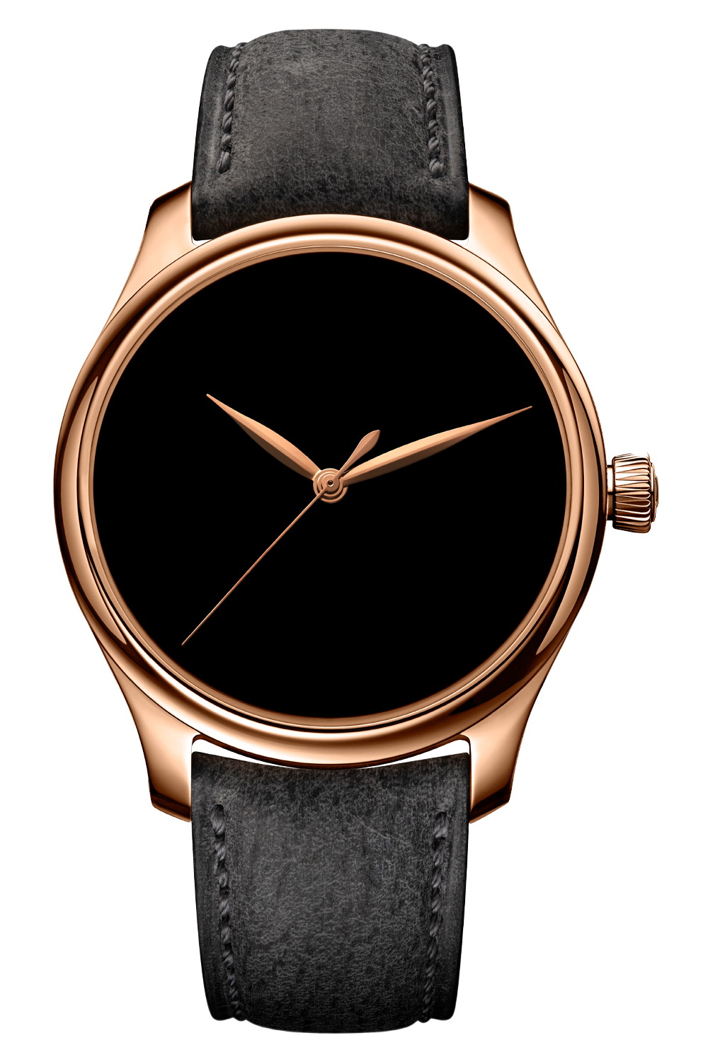Endeavor Centre Seconds Vantablack Rose Gold on Strap