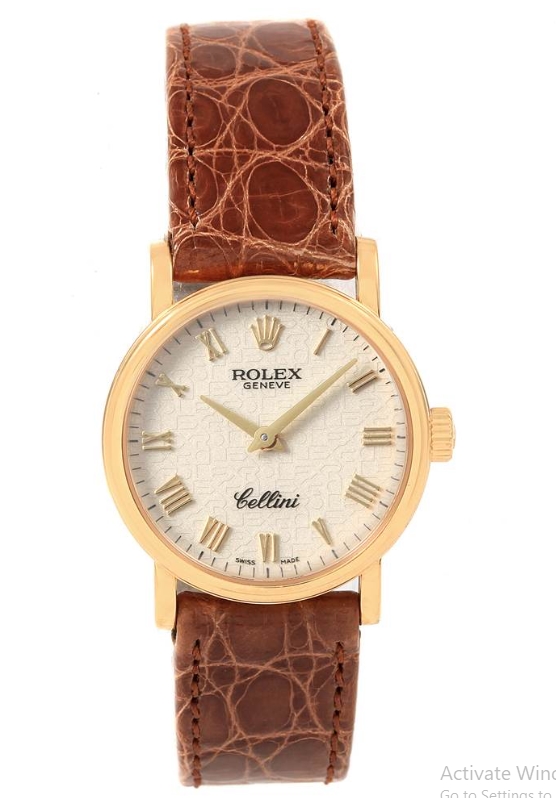 Cellini Quartz in Yellow Gold on Strap with Ivory Jubilee Arabic Dial