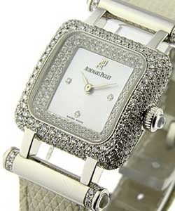Deva in White Gold with Diamond Bezel on White Leather Strap with MOP Dial