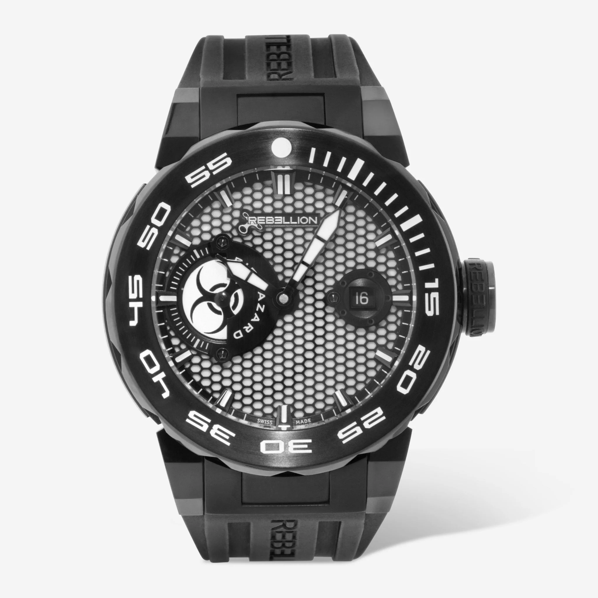 Predator Men's Watch in Black Titanium on Black Rubber Strap With Black Dial