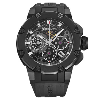Predator Men's Watch in Black Titanium on Black Rubber Strap With Black Dial