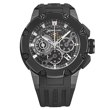 Predator Men's Watch in Black Titanium on Black Rubber Strap With Black Dial