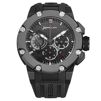 Predator Men's Watch in Black Titanium on Black Rubber Strap With Black Dial