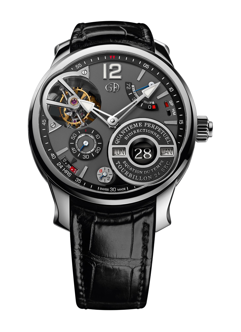 QP Equation 43.5mm in White Gold On Black Crocodile Leather Strap with Grey Anthracite Dial