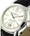 Malte Chronometer      White Gold on Strap with Silver Dial