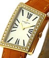 1972 ASSYMETRIC with Diamond Case Yellow Gold on Stap - Mid Size