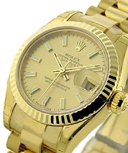 President Ladies in Yellow Gold on Yellow Gold President Bracelet with Champ Dial