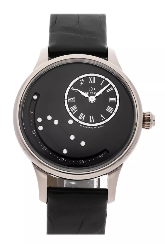 Astrale Zodiac Sagittarius 39mm Automatic in White Gold on Black Alligator Leather Strap with Black Diamond Dial