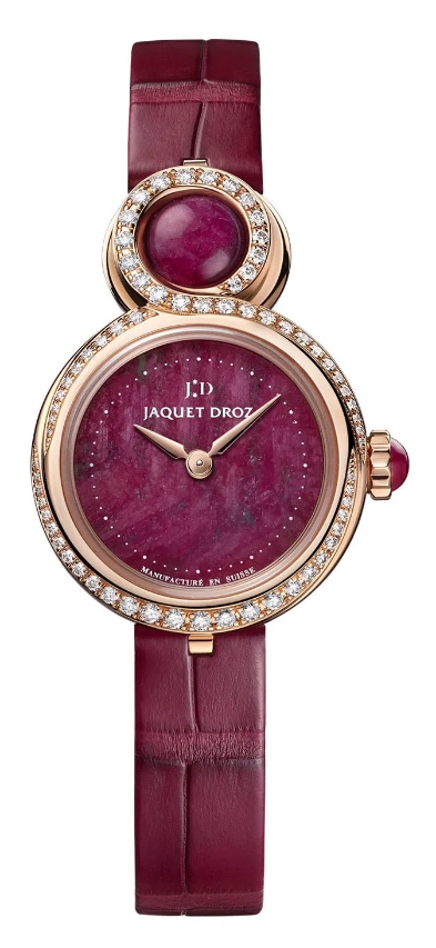 Lady 8 Petite 25mm Automatic in Rose Gold with Diamond Bezel on Red Alligator Leather Strap with Red Dial