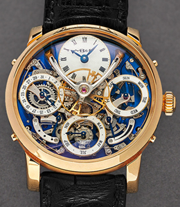 Legacy Machine Perpetual 44mm in Yellow Gold - L.E of 25 pieces on Black Crocodile Leather Strap with Blue Baseplate Dial