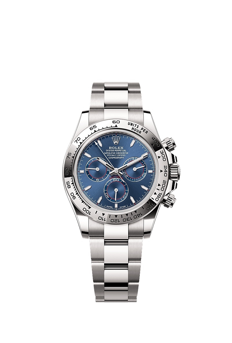 Daytona in White Gold with Blue Dial on White Gold Oyster Bracelet