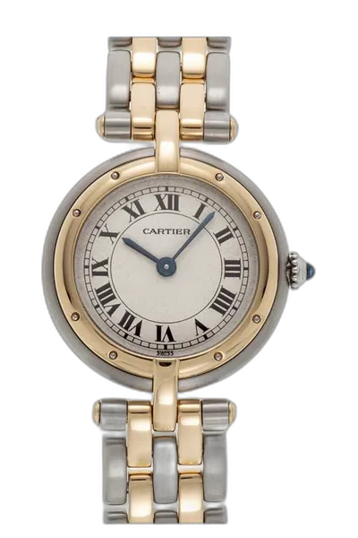 Panthere Vendome 24mm  in Steel with Yellow Gold Bezel on Steel and Yellow Gold Bracelet with White Roman Dial
