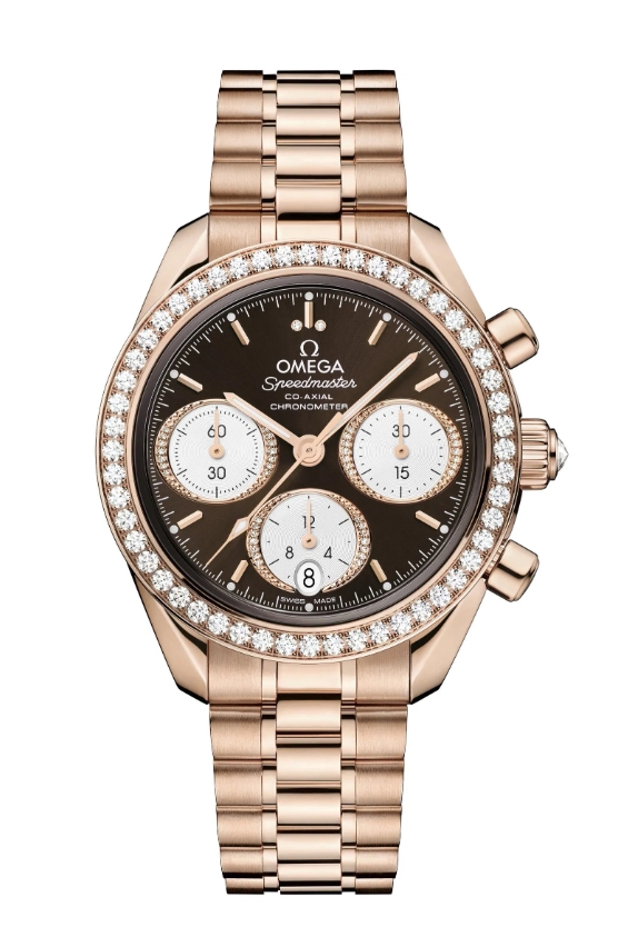 Speedmaster 38mm Automatic in Sedna Gold on Sedna Gold Bracelet with Brown Dial