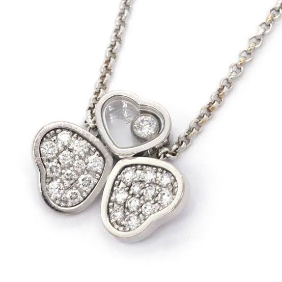 Happy Heart Wing in White Gold with Diamonds on White Gold Chain