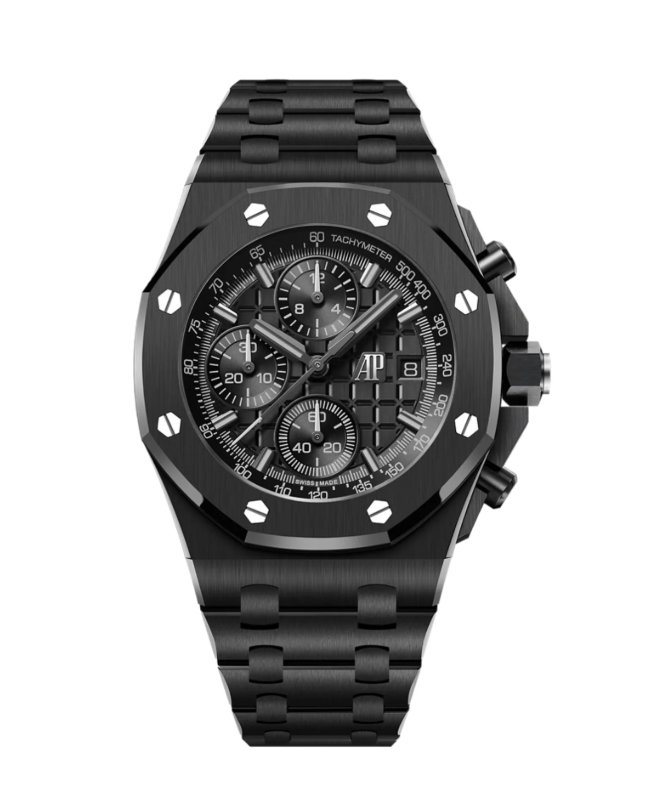Royal Oak Offshore Chronograph 42mm in Black Ceramic on Black Ceramic Bracelet with Black Dial