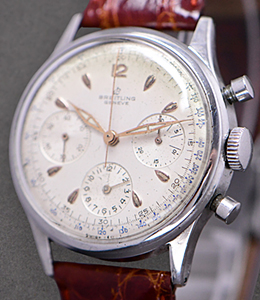 Vintage Circa 1940's Mechanical Chronograph Steel Case - Engraved Case Back 