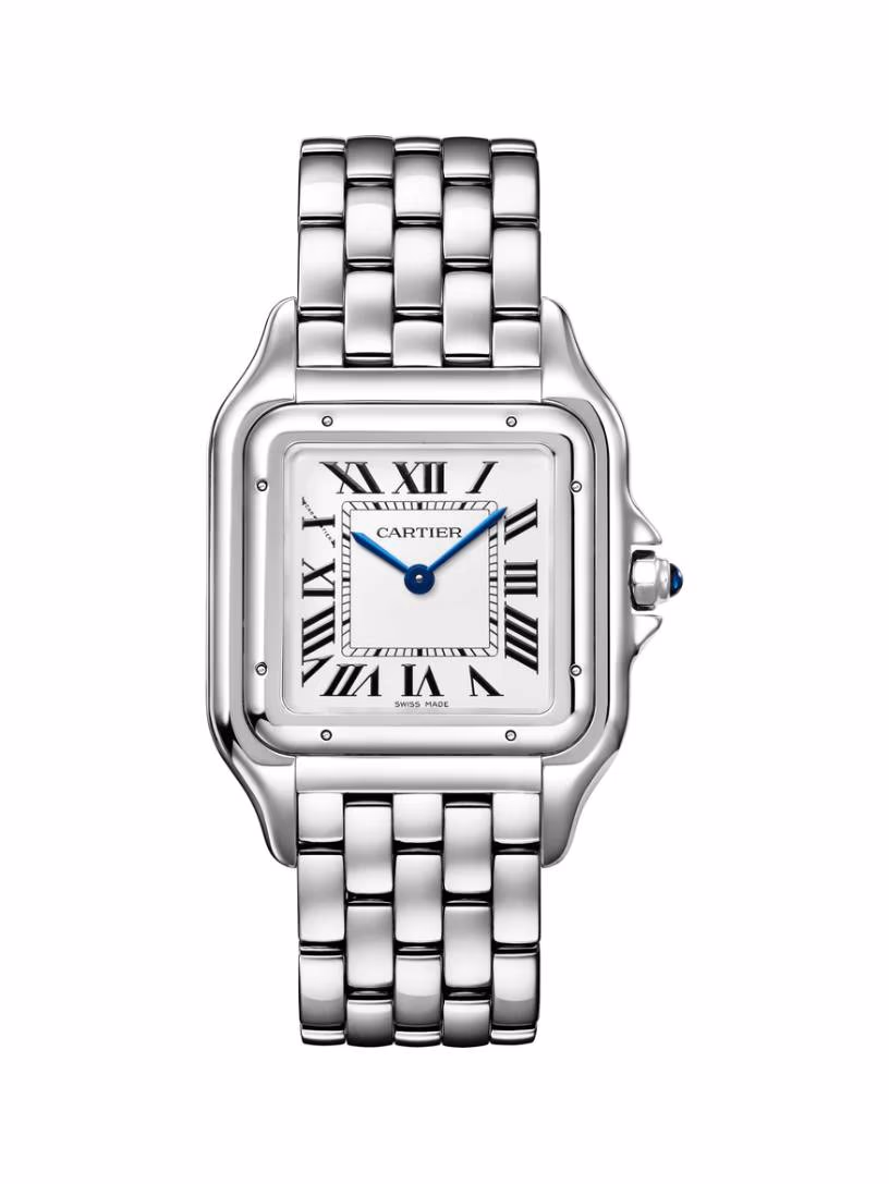 Panthere de Cartier Large Midsize Quartz in Steel on Steel Bracelet with Silver Dial