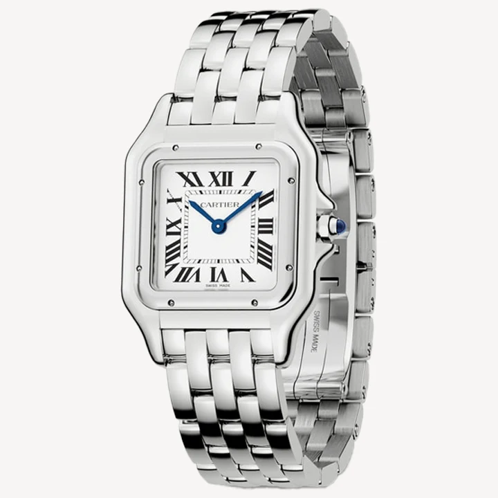 Panthere de Cartier Medium Quartz in Steel on Steel Bracelet with Silver Dial