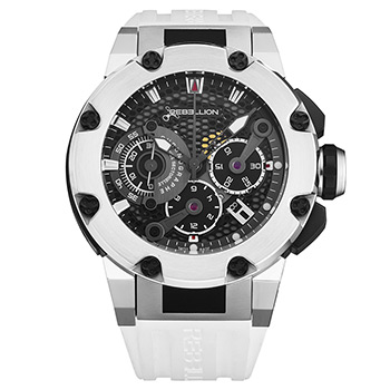 Predator Men's Watch in Titanium on White Rubber Strap with Black Dial