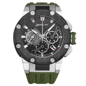 Predator Men's Watch in Titanium on Olive Green Rubber Strap with Black Dial