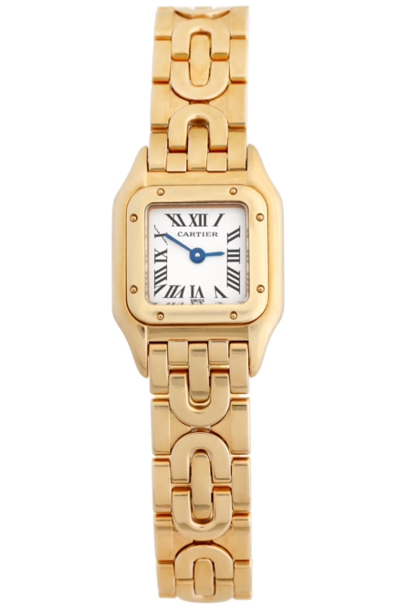 Panthère de Cartier Mini Quartz in Yellow Gold on Yellow Gold Bracelet with White Roman Dial