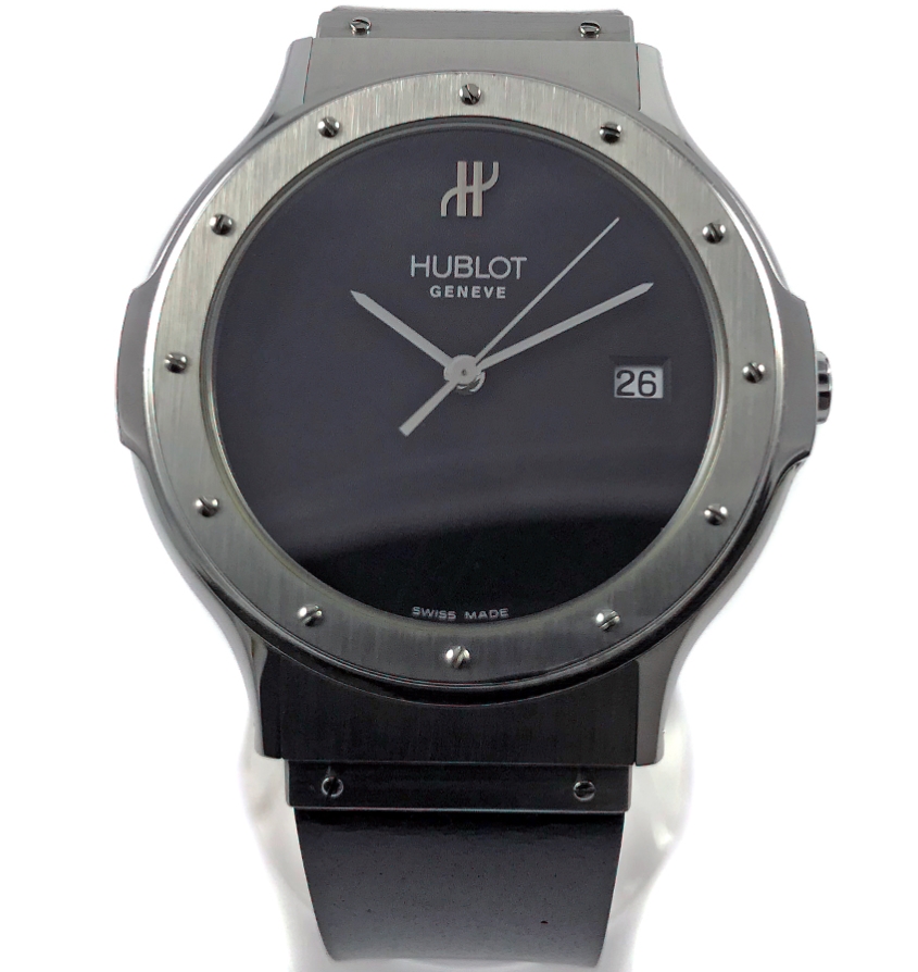 Classic MDM Quartz 36mm in Steel on Black Rubber Strap with Black Dial