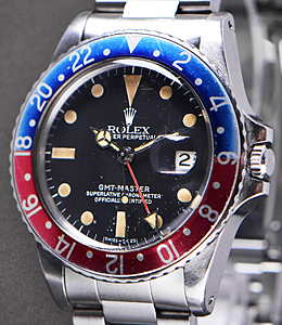 GMT Master Ref 16750 Pepsi - Circa 1982 on Oyster Bracelet with Black Patina Dial
