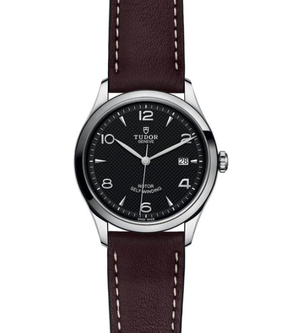 1926 Automatic 39mm in Steel on Brown Leather Strap with Black Dial
