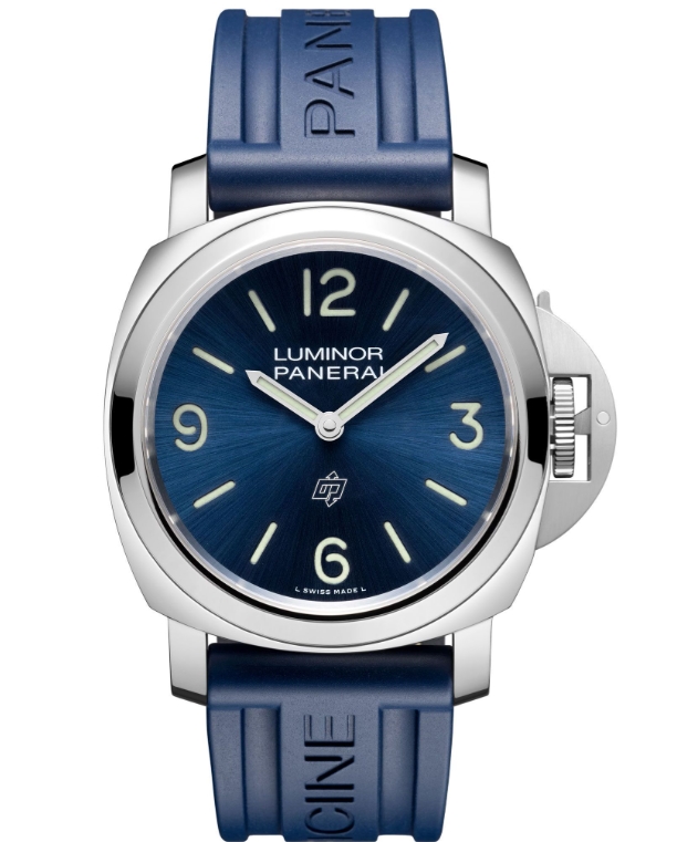 PAM 1623 - Luminor 44mm in Steel on Blue Rubber Strap with Blue Dial
